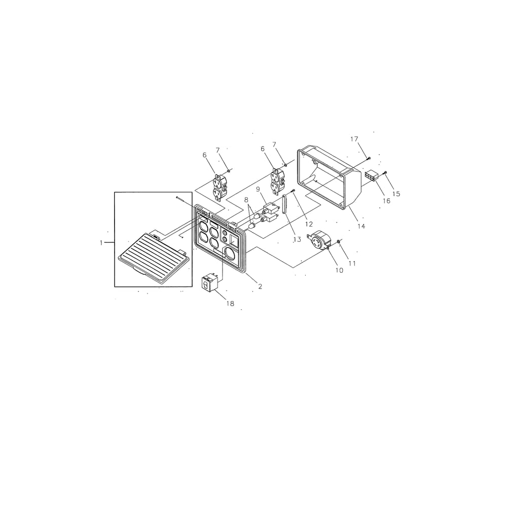 Control Panel Diagram and Parts List for 030210  Briggs and Stratton Generator